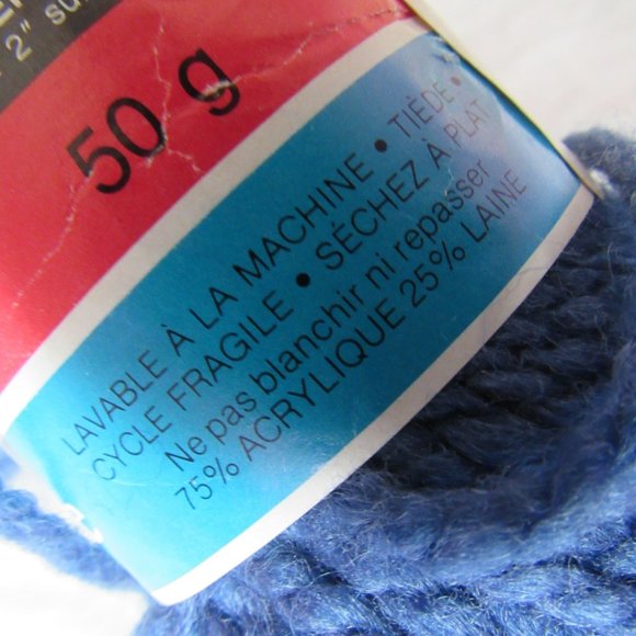 6 Skeins Coats Red Heart Shetland Look Yarn Wool Blend Blue - Picture 2 of 3